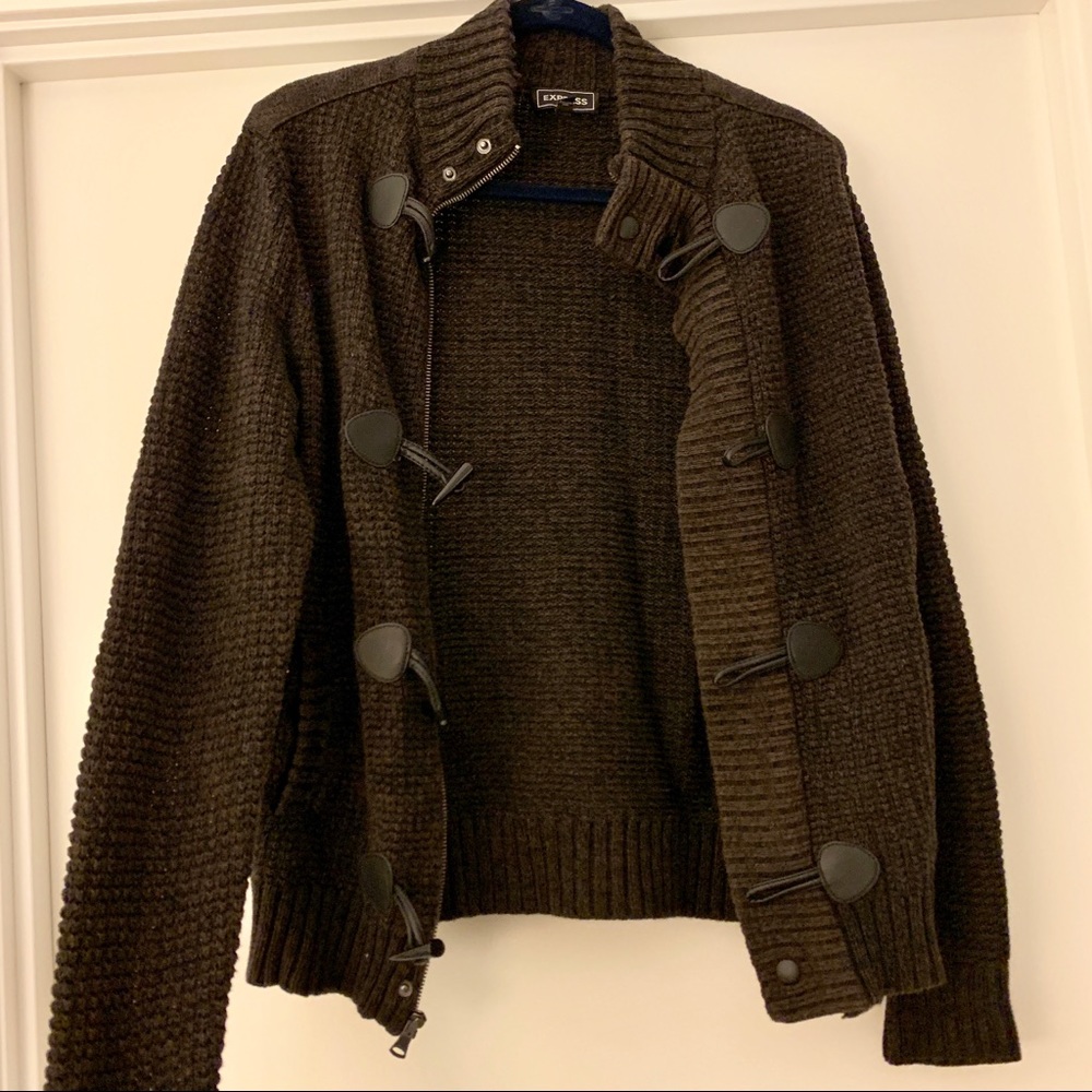 NWOT 100% Cotton Express Chocolate Knit Cardigan